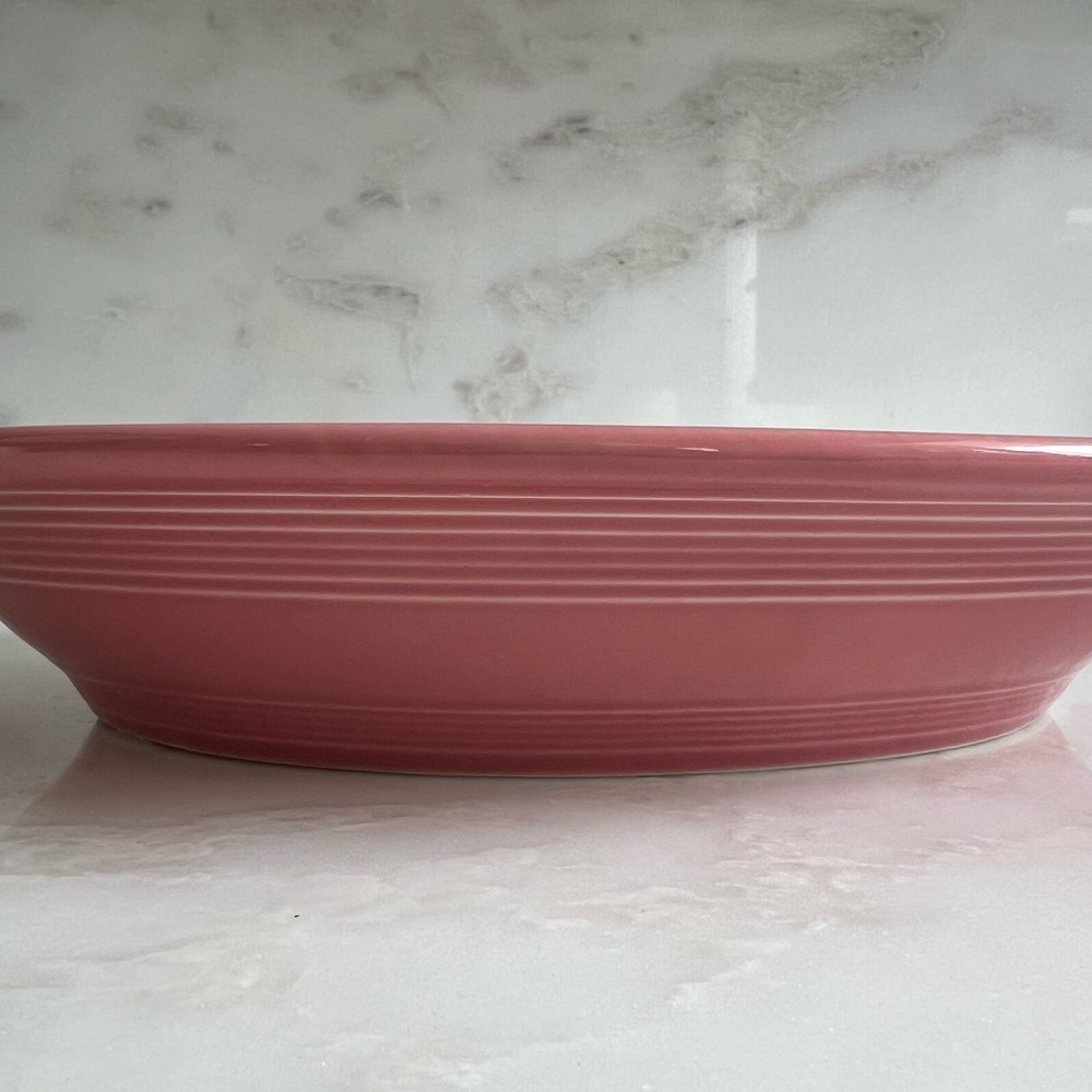 Fiestaware Elegant Pink Ceramic Oval Pink Serving Platter